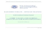 Core Values and Guiding Principles for RAIO Employees LP (RAIO) … · 2 days ago · Core Values and Guiding Principles for RAIO Employees USCIS: RAIO Directorate – Officer Training