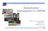 2 Stakeholder participation - UN-Water · Conflict Resolution and Negotiation Skills for IWRM Important definitions • Public participation (PP) refers to participation by the public