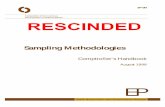 Sampling Methodologies - occ.treas.gov€¦ · Sampling Methodologies Comptroller’s Handbook August 1998 EP-SM ... 29. Examination Procedures. 30 Proportional Sampling 30 Numerical