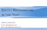 ENTITY RECOGNITION THE TEXT - University of Belgradeai.fon.bg.ac.rs/.../Entity-recognition-in-text-2014_eng.pdf · 2016-06-16 · Supervised M. Learning for Entity Recognition We
