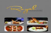 ROYAL TANDOORI · TANDOORI KING PRAWNS Sweet water king prawns marinated in a red masala paste and green herbs 13.95 MIX GRILL Platter of tandoori specials. Chicken tikka, lamb tikka,