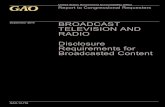 GAO-14-738, BROADCAST TELEVISION AND RADIO: Disclosure … · 2014-09-17 · Report to Congressional Requesters. BROADCAST TELEVISION AND RADIO Disclosure Requirements for Broadcasted