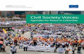 Civil Society Voices - ABColombia · 1 Civil Society Voices: Agendas for Peace in Colombia Executive Summary Colombia is facing a crucial and complex moment in its history. President