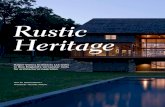 rOOTS fOr arcHiTecTural inSPiraTiOn Rustic Heritage · 2016-05-05 · architects, edmund Hollander translates the details and themes of the built structures into every element within