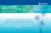 Self-care: Tips and Tools for Creating a Personal Self-care Plan · Creating a Personal Self-care Plan Highlighting Essential Oils and their Role in Self-Care. 29th Annual Palliative