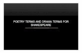 Poetry and Drama Terms R and J - Centenary Secondary School · • Verse: Lines arranged in metrical patterns; rhythm • Blank verse: speech of most of the upper class characters/nobility.