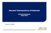 2.10 Recent Transactions of Interest · 2019-10-09 · June 6, 2019 Recent Transactions of Interest Richard Eisenbraun Siwei Chen Disclaimer: The contents of this presentation are