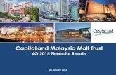 CapitaLand Malaysia Mall Trust · 7 CapitaLand Malaysia Mall Trust 4Q 2015 Financial Results *20 January 2016* Final Income Distribution for 2015 1 Final income distribution comprises