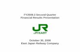 FY2009.3 Second Quarter Financial Results Presentation · Financial Results Presentation October 30, 2008 East Japan Railway Company. ... Passenger Revenues 11 Development of ecute