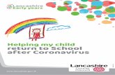 Helping my child return to School after Coronavirus · my school have suggested Talk about my behaviour and the emotions behind them with my class Celebrate teacher what I can do