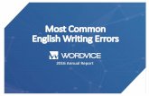 Most Common English Writing Errors - Amazon Web …wordvice-wp-static.s3-ap-northeast-1.amazonaws.com/...Most common spelling errors: 1. Spelling woes Some spelling errors resulted