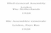 .lllrd General Assembly Leiden The Netherlands · IIIrd General Assembly, Leiden, The Netherlands, 1928 IIIe Assemblée Générale, Leiden, Pays Bas, 1928 Proposée parle Comité