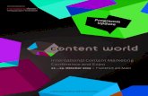 International Content Marketing Conference and Expo · Intro, Strategy, Content Creation, Content Curation, Community Building wir freuen uns sehr, Ihnen das Programm Update der Content