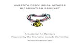 ALBERTA PROVINCIAL AWARDS INFORMATION BOOKLET · ALBERTA PROVINCIAL AWARDS INFORMATION BOOKLET A Guide for All Members Prepared by the Provincial Awards Committee Revised September