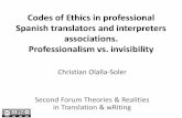 Codes of Ethics in professional Spanish translators and ...ddd.uab.cat/pub/presentacions/2012/199810/Olalla-Soler_TandR_2012.pdfCodes of Ethics in professional Spanish translators