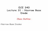 ECE 340 Lecture 31 : Narrow Base Diodetransport.ece.illinois.edu/ECE340F11-Lectures/ECE340Lecture31-NB… · p in the denominator of the diode equation since l