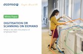 DIGITISATION OR SCANNING ON DEMAND · an online application and all further HR documents are likewise genera- ... files piling up in HR departments everywhere. The average personnel