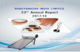 BHAGYANAGAR INDIA LIMITED 33rd Annual Reportbhagyanagarindia.com/pdf/annual-report/2017-18/Annual...BHAGYANAGAR INDIA LIMITED Registered Office : Surya Towers, 5th Floor, Sardar Patel