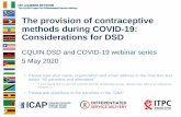 The provision of contraceptive methods during COVID-19 ......The provision of contraceptive methods during COVID-19: Considerations for DSD CQUIN DSD and COVID-19 webinar series 5