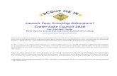 Launch Your Scouting Adventure! Crater Lake Council 2020 · 2020-07-31 · Launch Your Scouting Adventure! Crater Lake Council 2020 . Sign-Up Night Guide Pack Tips for Successful