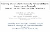 Charting a Course for Community -Partnered Health ... · Improvement Research: Lessons Learned From the Duke Experience Michelle J. Lyn, MBA, MHA Assistant Professor. Chief, Division