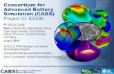 Consortium for Advanced Battery Simulation (CABS)CABSConsortium for Advanced Battery Simulation Consortium for Advanced Battery Simulation (CABS) Project ID: ES295 2016 U.S. DOE Hydrogen