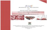 MANUAL OF METHODS OF ANALYSIS OF FOODS · ANALYSIS OF FOODS MEAT AND MEAT PRODUCTS & ... 4.0 Official analytical methods for microbiological ... out analysis as soon as possible.