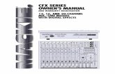 CFX Series Owner's Manualcfx series owner’s manual and warranty registration 12, 16, and 20-channel mic/line mixers with digital effects clip wide bypass 0 10 0 10 reverbs delays