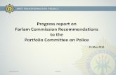 Progress report on Farlam Commission Recommendations to ...pmg-assets.s3-website-eu-west-1.amazonaws.com/... · leadership level…. “For instance, last year, the community of Masiphumelele