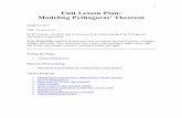 Unit Lesson Plan: Modeling Pythagoras’ Theorem · 1 Unit Lesson Plan: Modeling Pythagoras’ Theorem Grade Level: 8 Unit: Measurement SCO: Students should be able to demonstrate