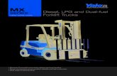 series Diesel, LPG and Dual-fuel Forklift Trucks · 2018-09-25 · Diesel, LPG and Dual-fuel Forklift Trucks MX series 2,000kg / 2,500kg / 3,000kg. 2 MX series Truck Dimensions l