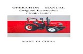 OPERATION MANUAL Original Instruction 200E-244E - Jinma-Tractorjinma-tractor.com/wp-content/uploads/2019/04/OPERATION-MANUA… · Chapter Four Operation of Tractor-----14 4.1 The