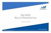 3Q 2019 RESULT PRESENTATION...2019/11/14  · A Company Moving Forward  ir@mermaid-group.com Title Microsoft PowerPoint - 2019_Q3 Analyst presentation_v4 …