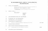 FAIRMONT CITY COUNCIL Mayor Foster€¦ · 10/10/2018  · FAIRMONT CITY COUNCIL AGENDA 1. CALL TO ORDER - Regular meeting of the Fairmont City Council held on MONDAY, OCTOBER 8,