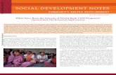 SOCIAL DEVELOPMENT NOTES - World Bank · Project II (UPP2)—showed no poverty impacts. For NSP2, Key Results and Areas of Interest. CDD projects are, by their very nature, multisectoral,