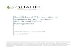 Qualifi Level 7 International Diploma in Occupational Health and Safety Management · 2020-07-09 · Qualifi Level 7 International Diploma in Occupational Health and Safety Management