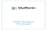2020 Budget Package - Dufferin County...2020 Budget Package Dufferin County 2020 Draft Budget Introductory Remarks The 2020 Draft County Budget was developed by staff in each department,