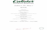 Prawns at Calisto's Portuguese Restaurant | Seafood | Steaks | … · Portuguese Restaurant (TetJ/fenze f RI 79.95 eTturter Greek Salad Platters Seafood Rice Prawns, mussles, calamari,