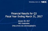 Financial Results for Q3 Fiscal Year Ending March 31, 2017 · Variance from Q3 Forecasts by Segment Profitability worsened in some businesses, besides overall sales decline Public