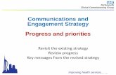 Communications and Engagement Strategy Progress and priorities · newsletter PIP/internal Healthy Discussions /PPGs. Campaigns and Awareness . Movember . National men’s health ...