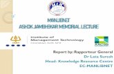 MANLIBNET ASHOK JAMBHEKAR MEMORIAL LECTURE · MANLIBNET Convention at Indian Institute of Management, Ahmedabad in collaboration with Ahmedabad Management ... study. We need a HYBRID