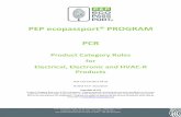 PEP ecopassport® PROGRAM PCR · 2016-02-04 · This document is the third version of the PCR that has been he PEP developed by tecopassport® program since 2009. From the best of