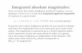Integrated absolute magnitudesahelmi/galaxies_course/class_VIII/s.pdf · Integrated absolute magnitudes: Surface brightness profiles of disk galaxies appear more complicated since