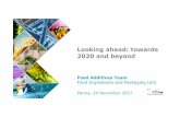 Looking ahead: towards 2020 and beyond - European Food Safety … · 2018-01-11 · Looking ahead: towards 2020 and beyond Food Additives Team Food Ingredients and Packaging Unit.