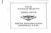 Mini Diamonds India Ltd (CRD) (BQ)exports. Diamonds contribute to nearly 80% of the entire turnover and of this industry and hence many times the terms 'gems and jewellery industry'