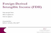 Foreign-Derived Intangible Income (FDII)...• As of the FDII filing date, the seller in the related party sale must reasonably expect that o The property will be used in connection