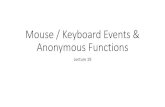 Mouse / Keyboard Events & Anonymous Functionss3.amazonaws.com/.../19-Anonymous-Functions-and-Events.pdfMouse / Keyboard Events & Anonymous Functions Lecture 19 Announcements •Hack110