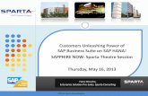 Customers Unleashing Power of SAP Business Suite on SAP … · 2013-05-21 · Customers Unleashing Power of SAP Business Suite on SAP HANA! SAPPHIRE NOW: Sparta Theatre Session Thursday,