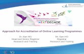 Approach for Accreditation of Online Learning Programmes · Approach for Accreditation of Online Learning Programmes . Dr. Alan WU Head and Senior Registrar Research and Training