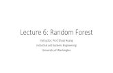 Lecture 6: Random Forest - Shuai Huanganalytics.shuaihuang.info/resource/slides/lecture6.pdf · Gini index •The R package “randomforest” uses the Gini index to measure impurity